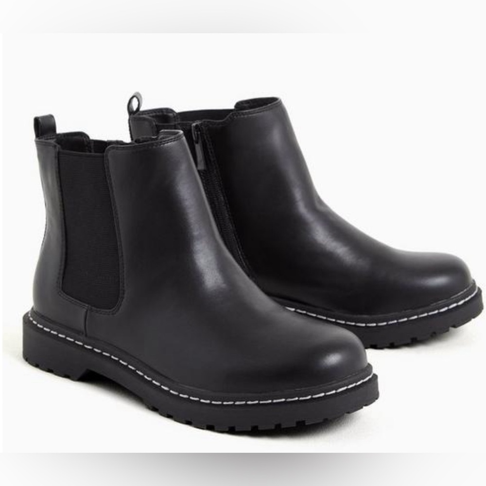 Torrid Black Faux Leather Chelsea Bootie
